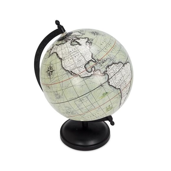 Abbott Collection - Tabletop Globe Grey/Green/Black - Dark Academia Study Decor - Picture 6 of 10